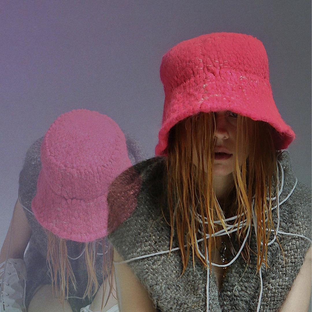 Pink Wool Bucket Hat