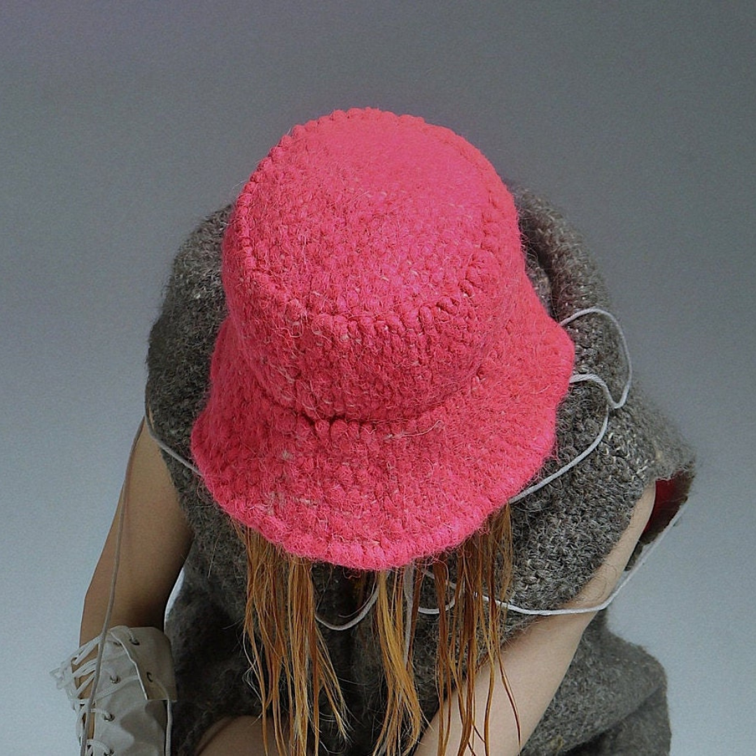 Pink Wool Bucket Hat