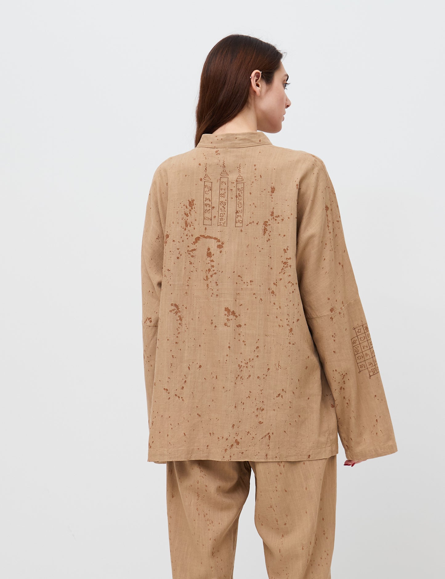 Oversize shirt with sacred symbols Sak Yant