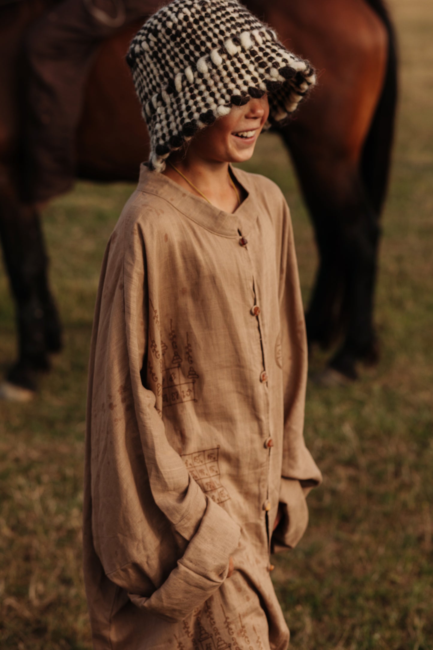 Striped Wool Bucket Hat