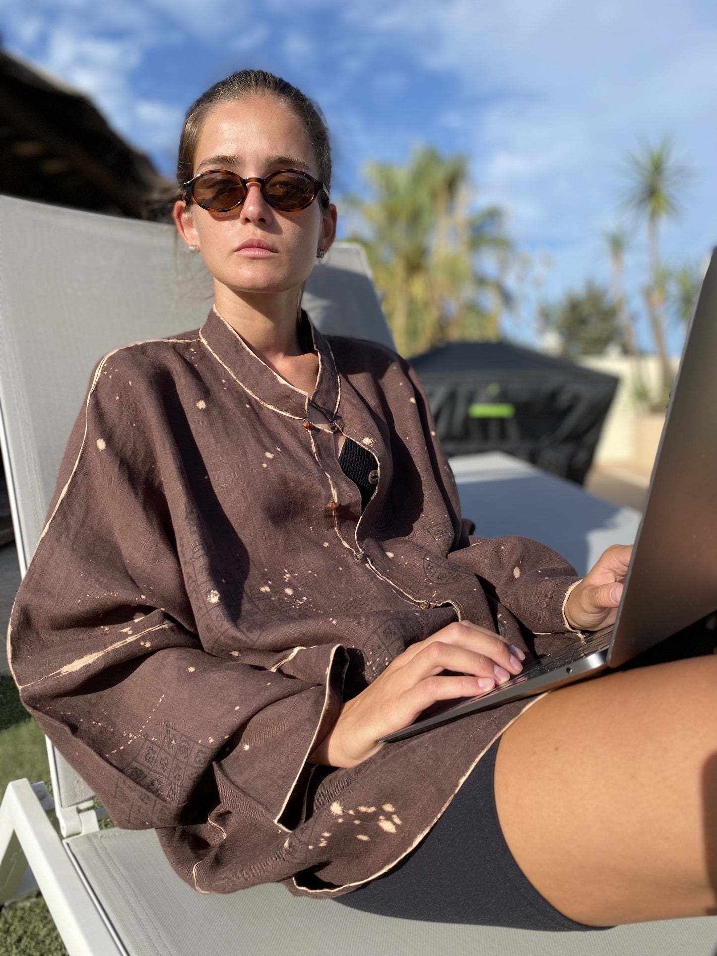 Hand-painted linen shirt