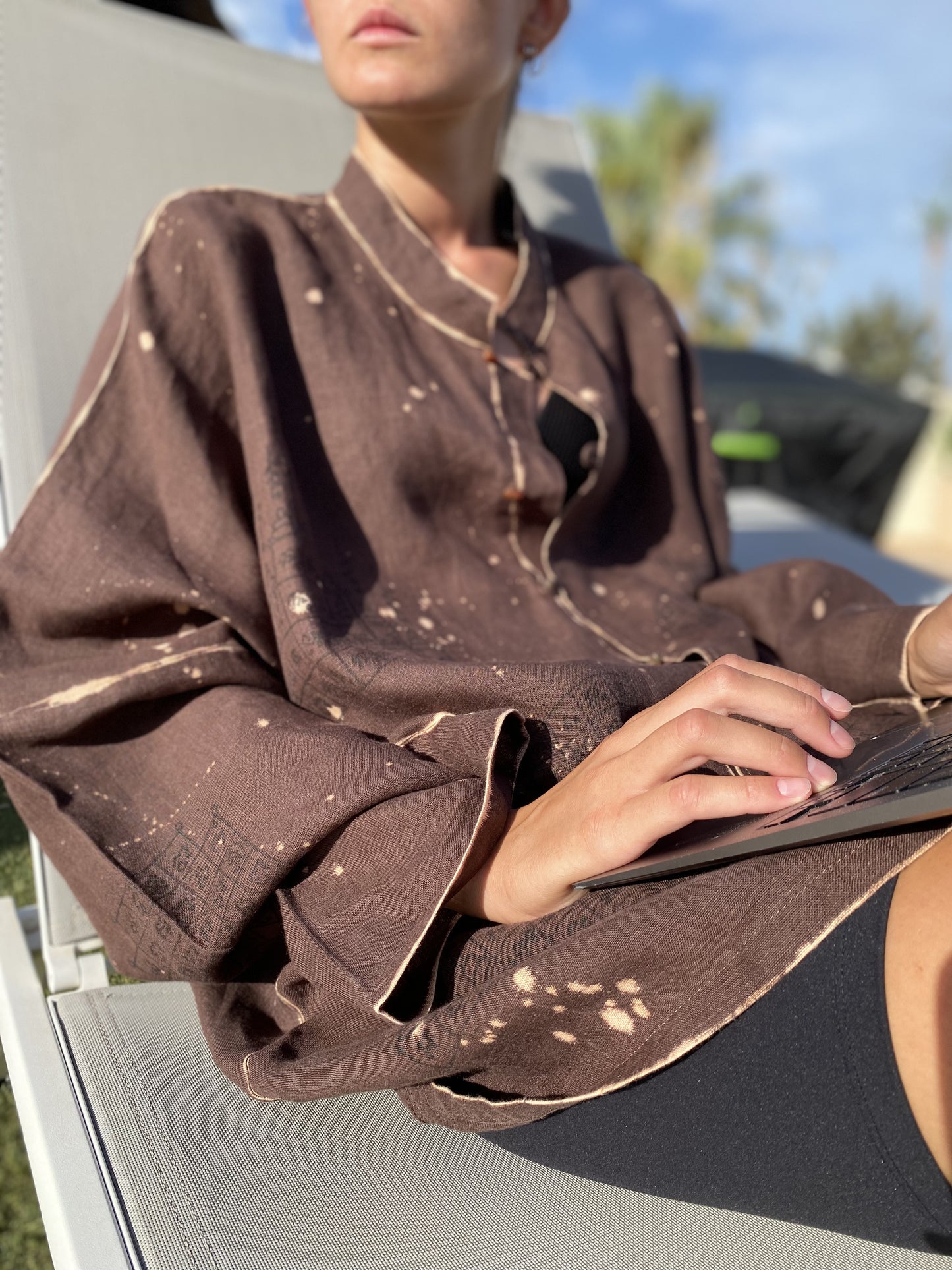 Hand-painted linen shirt