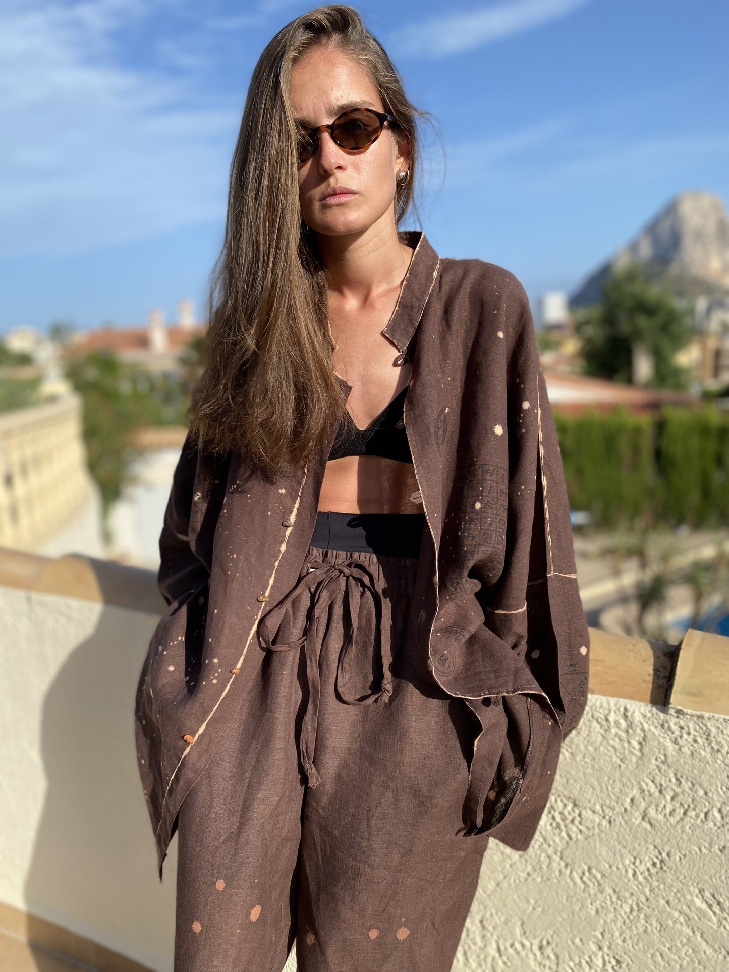 Hand-painted linen shirt