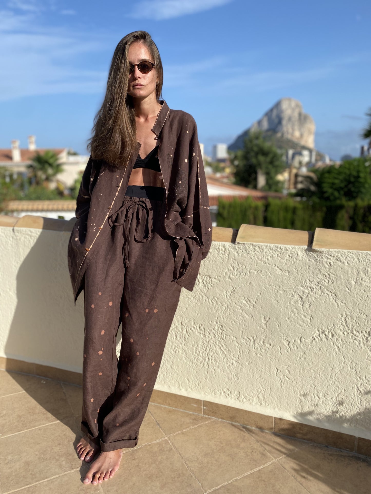 Hand-painted linen shirt