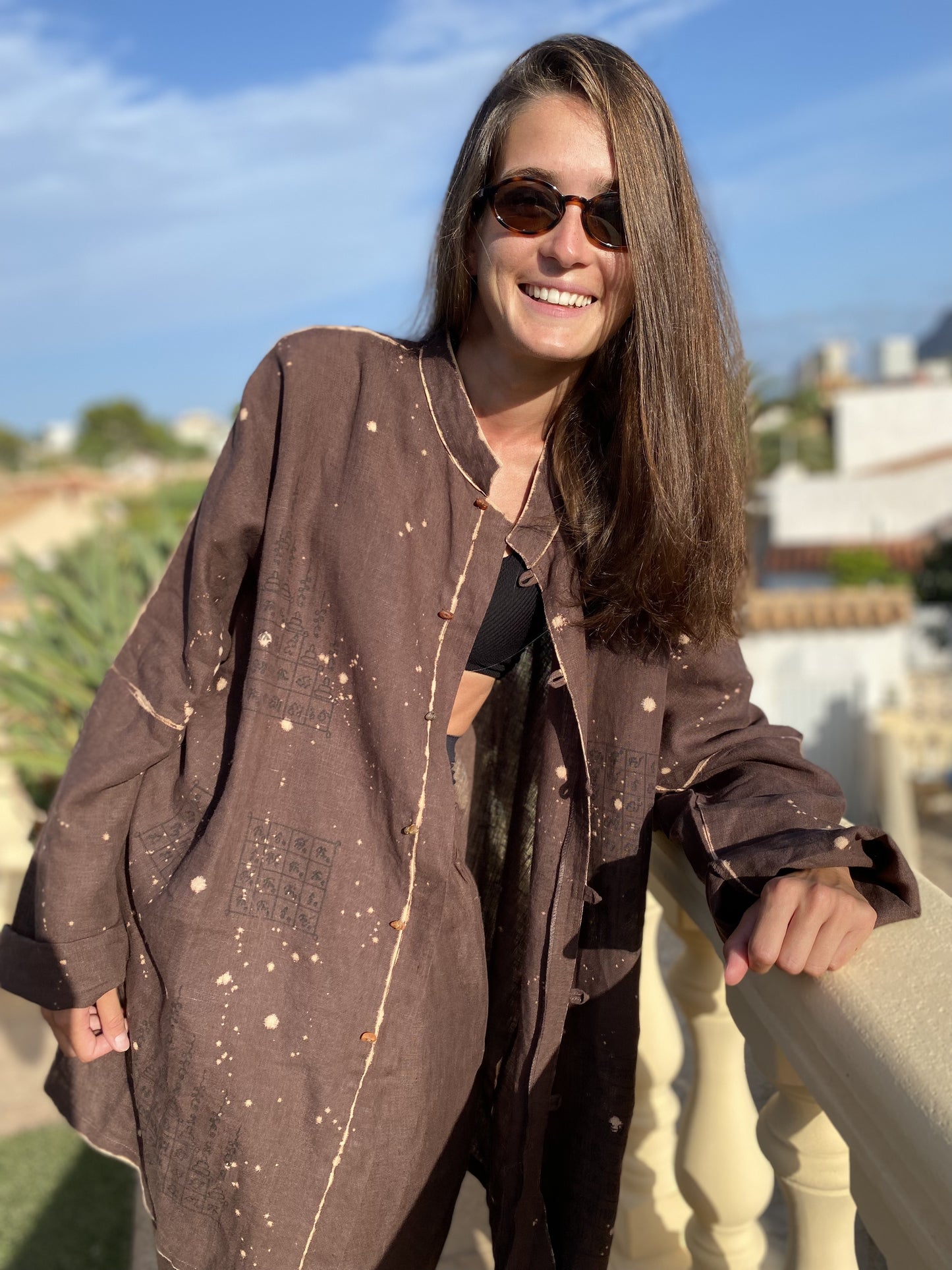 Hand-painted linen shirt