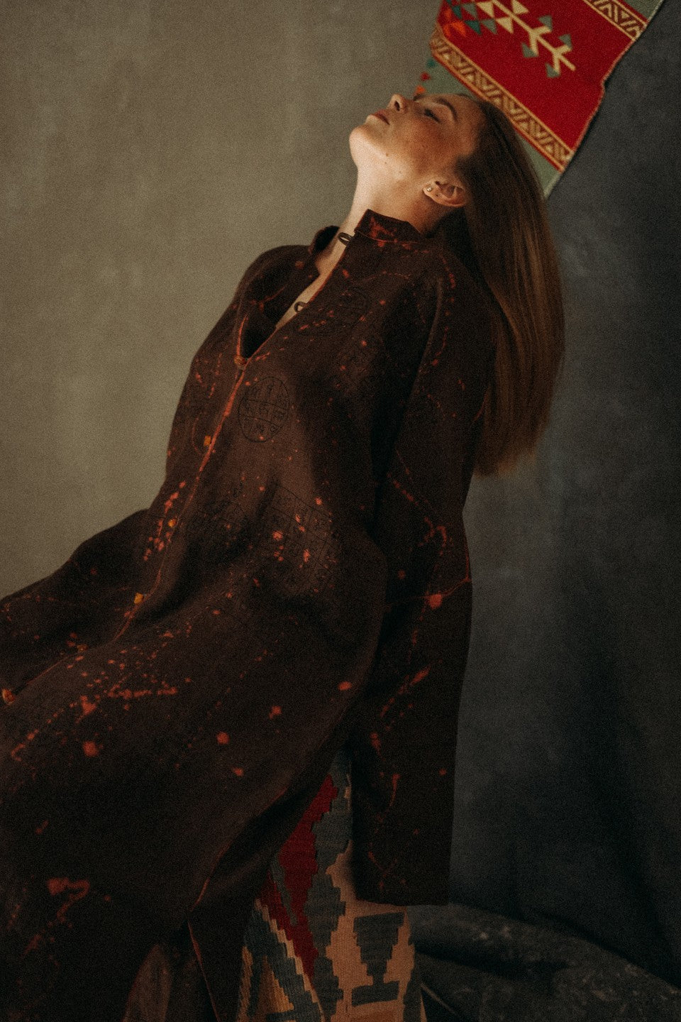 Linen hand-painted tunic