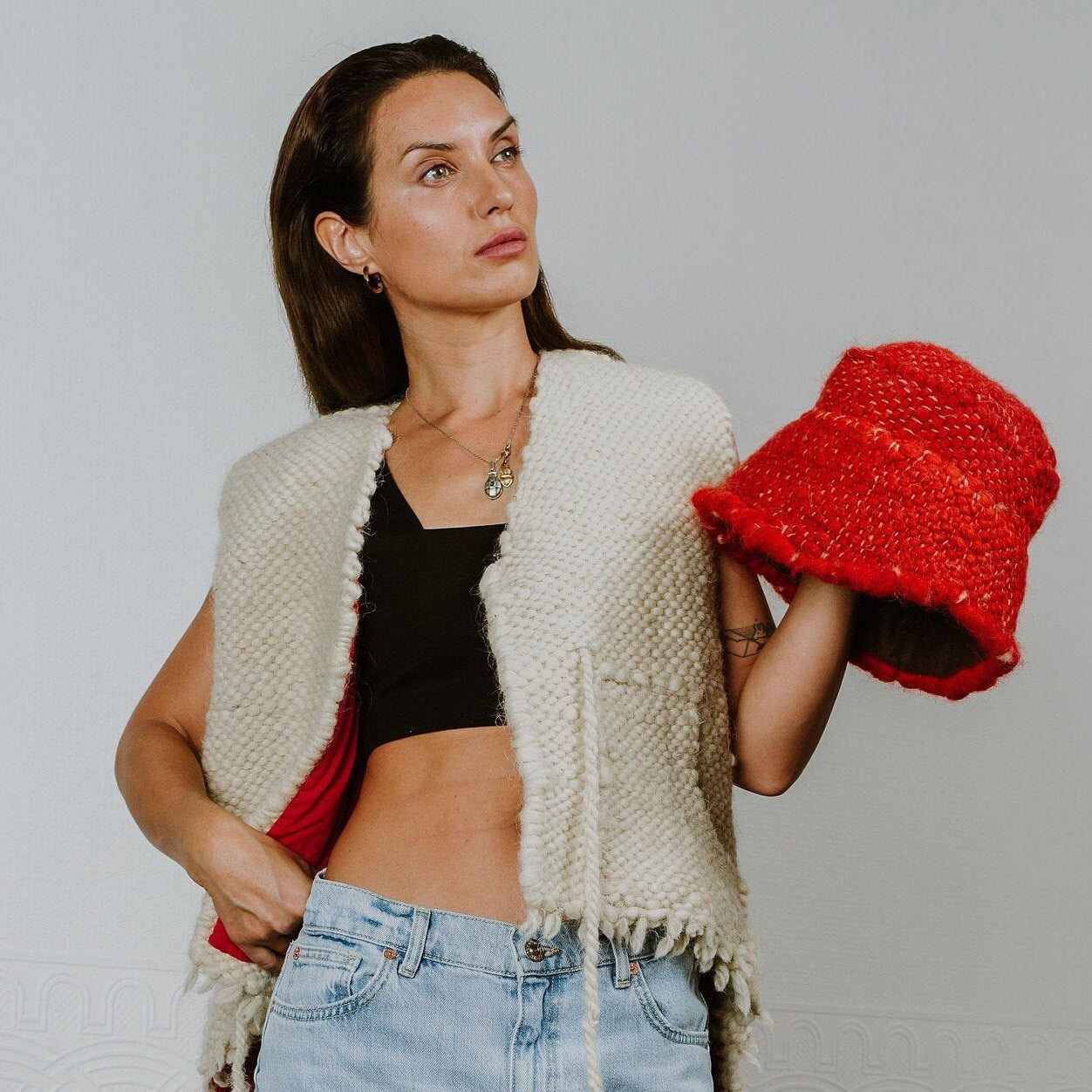 Red Wool Bucket Hat