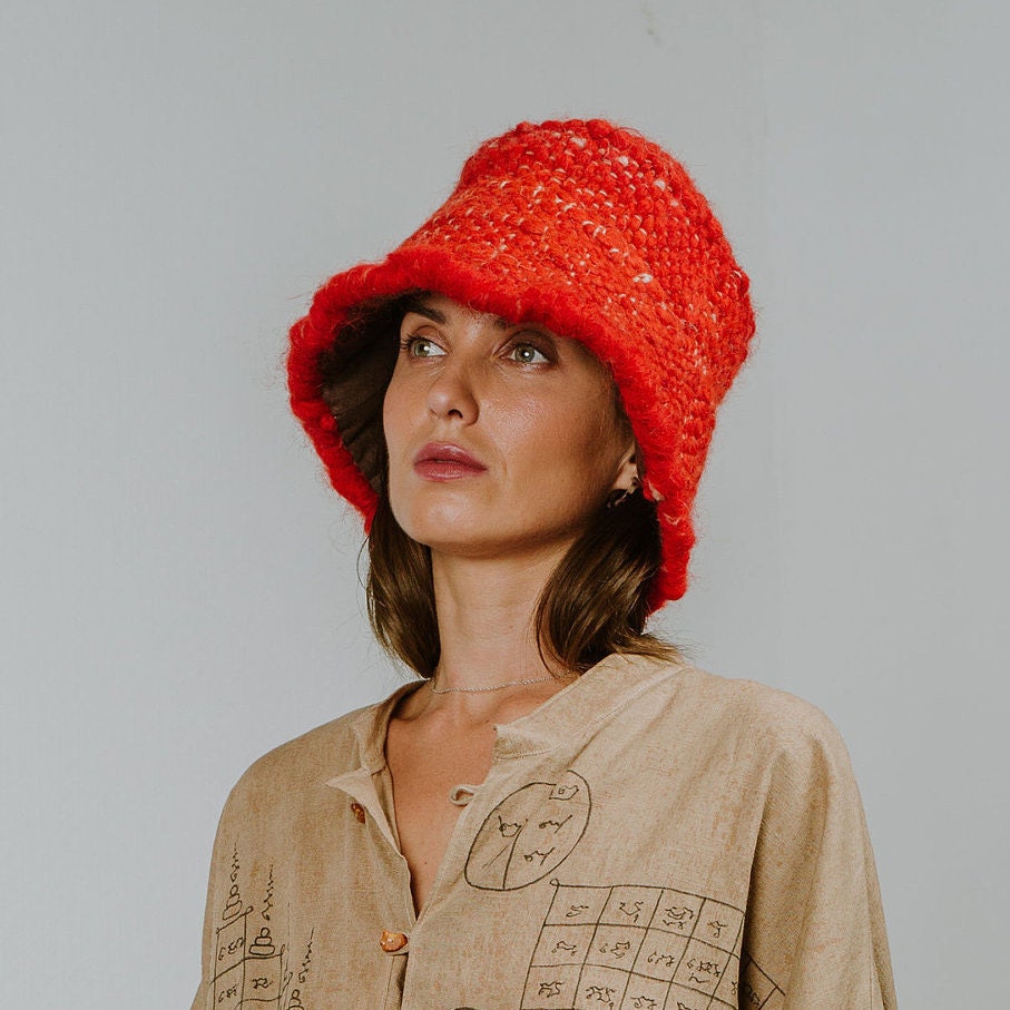 Red Wool Bucket Hat