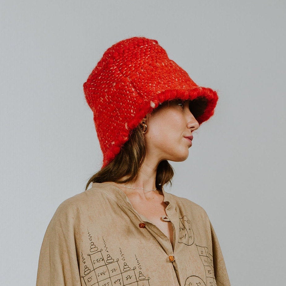 Red Wool Bucket Hat