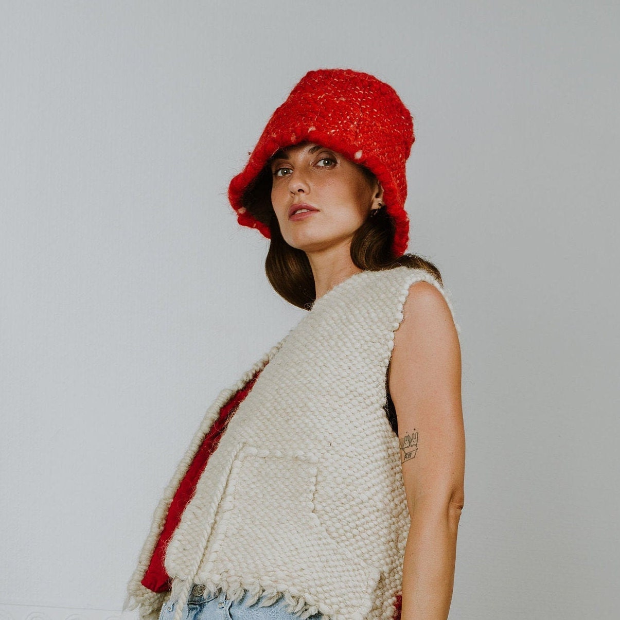 Red Wool Bucket Hat