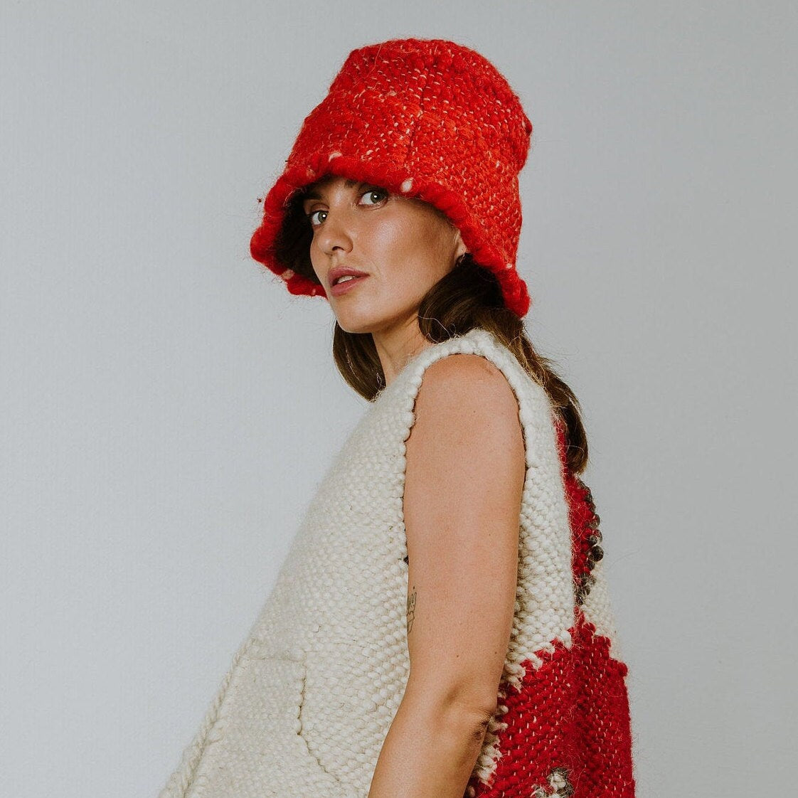 Red Wool Bucket Hat