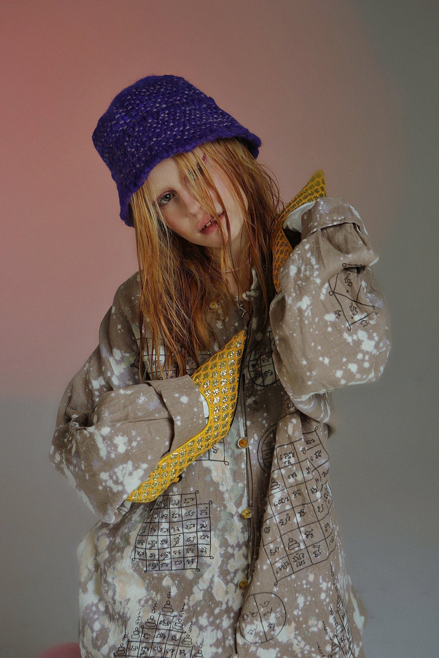 Violet wool panama