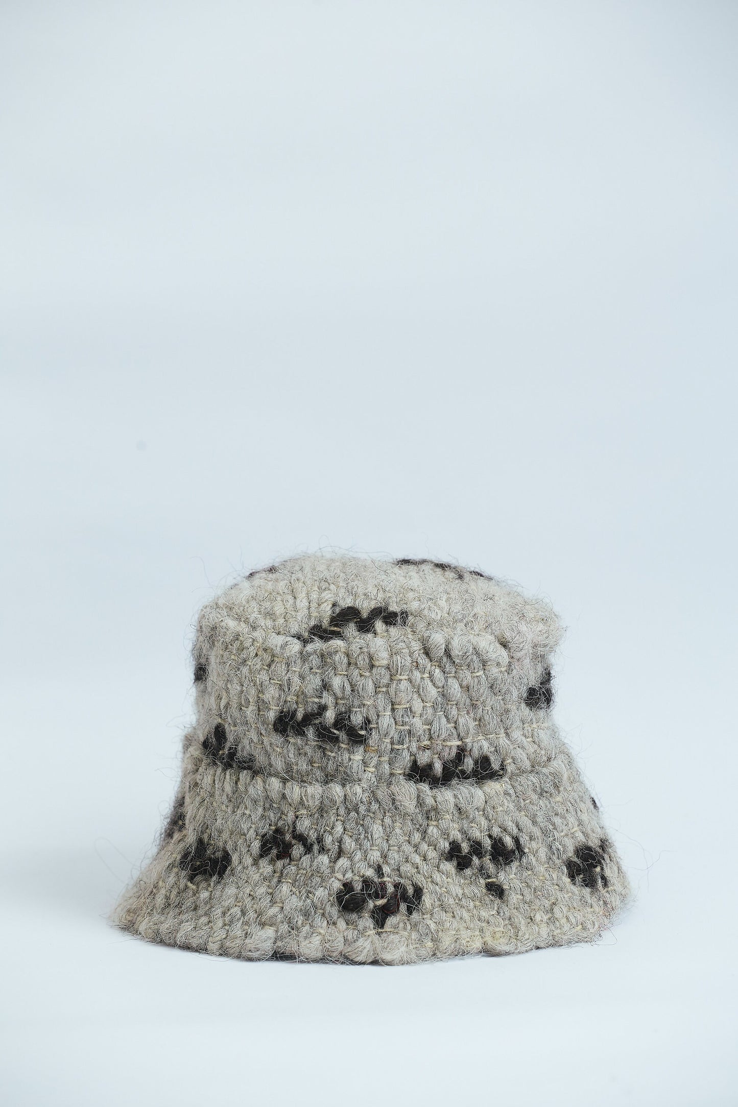 "Black X" on Grey Wool Bucket Hat