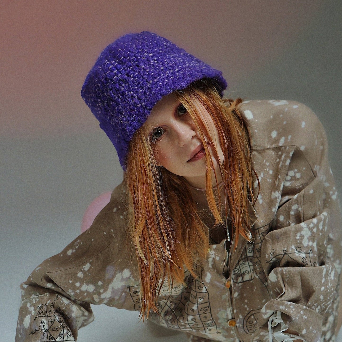 Violet wool panama