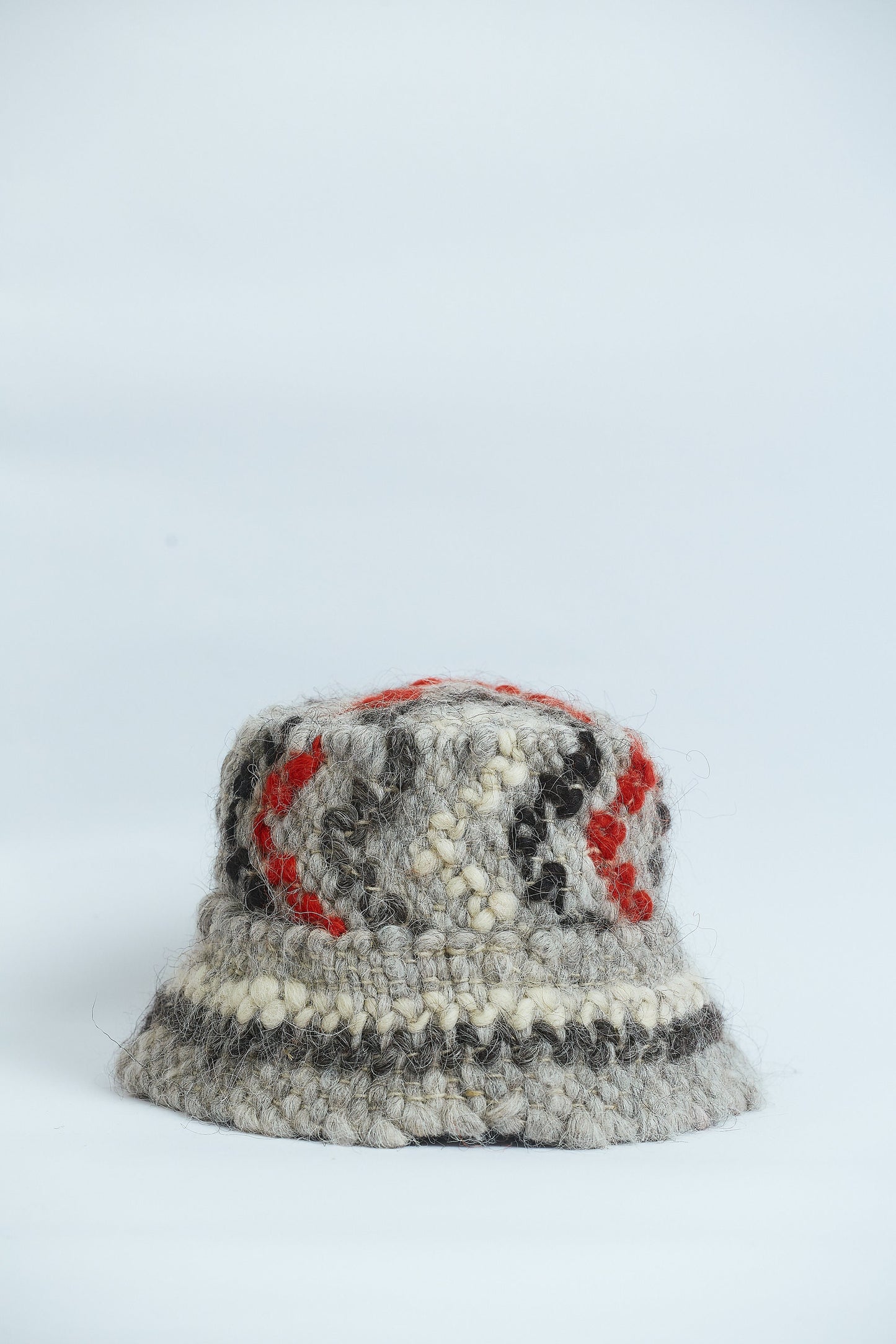 Red x Black x Grey Wool Bucket Hat