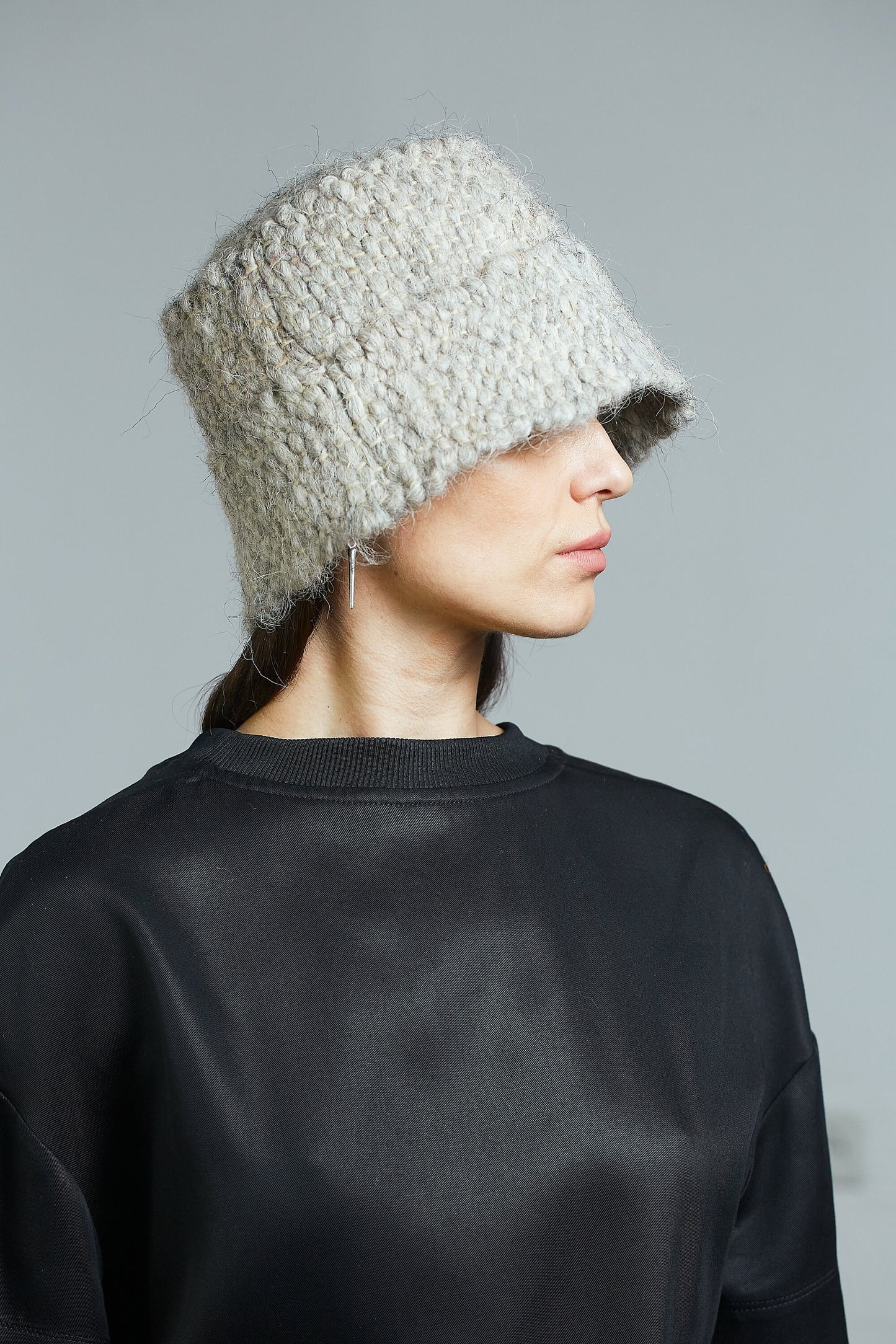 Grey Wool Bucket Hat