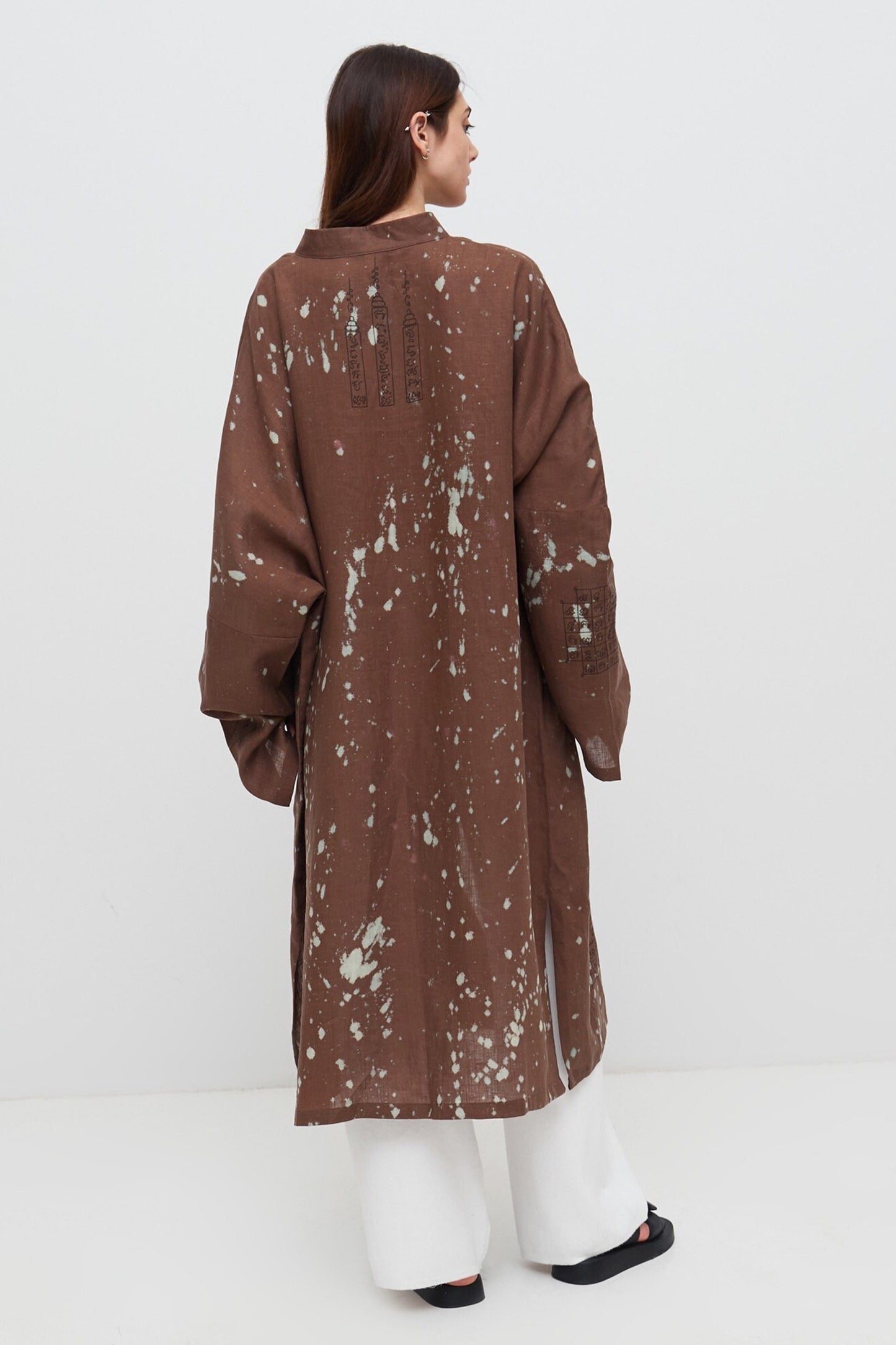 Linen hand-painted tunic