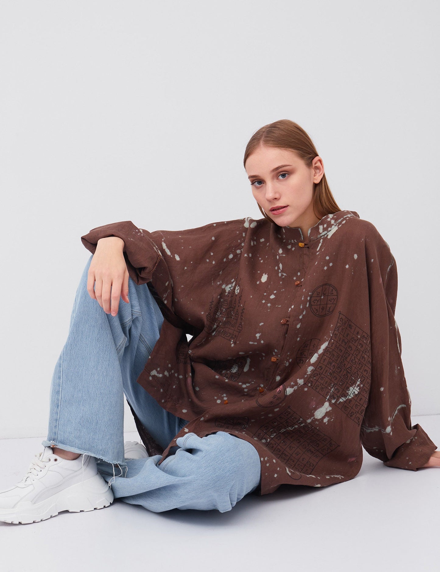 Hand-painted linen shirt