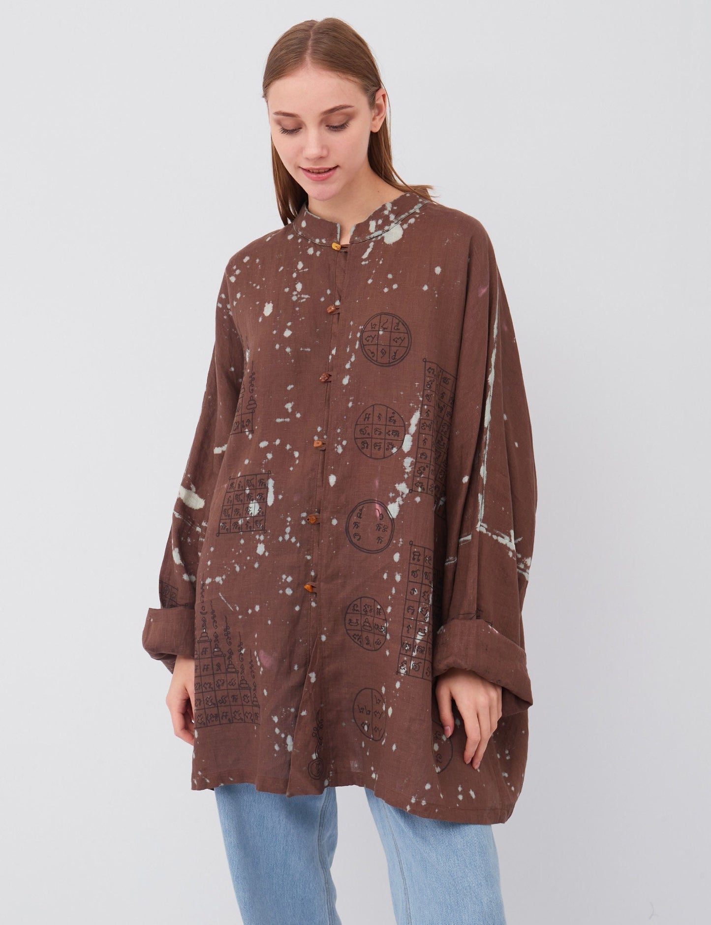 Hand-painted linen shirt