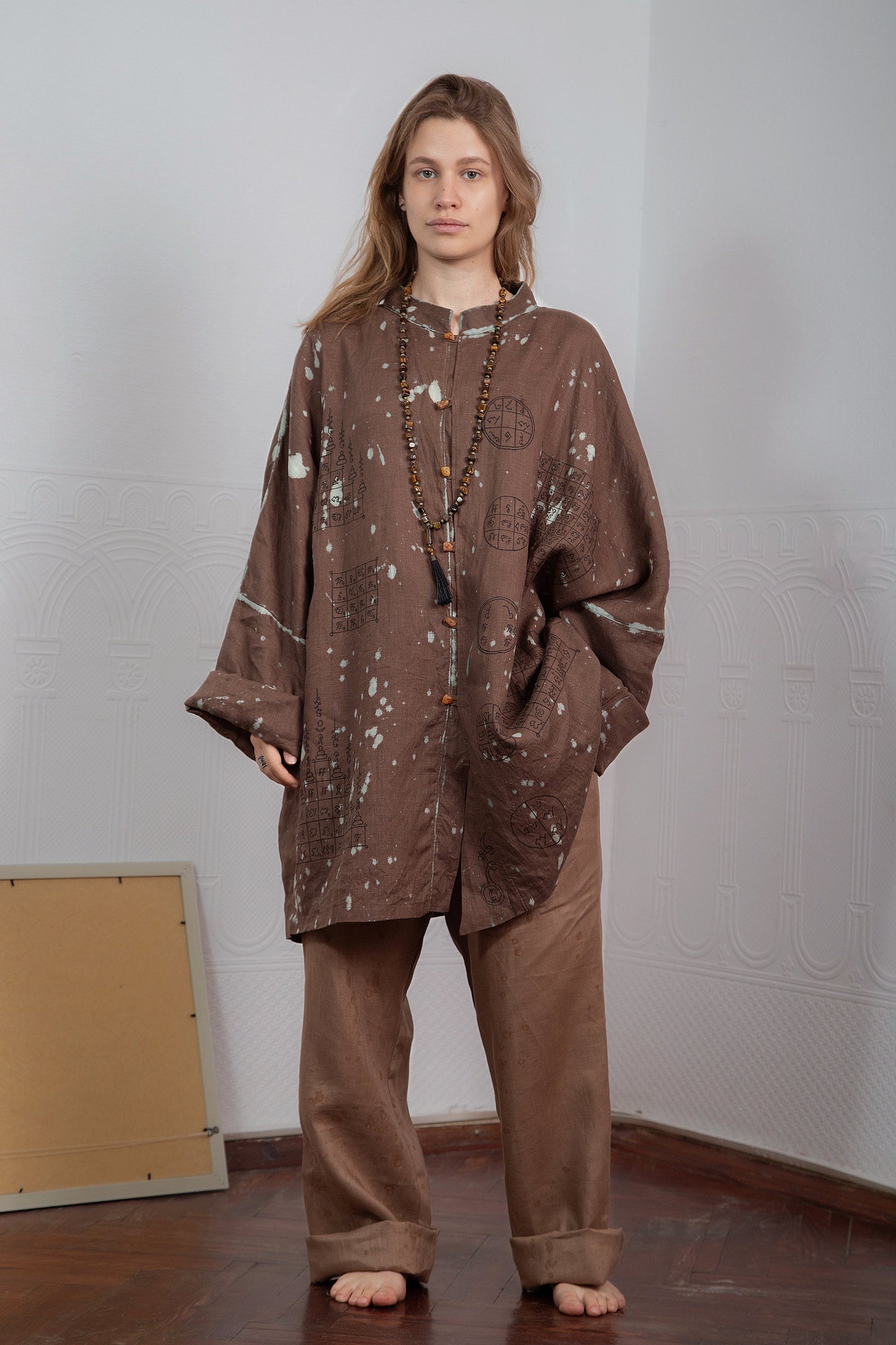 Hand-painted linen shirt