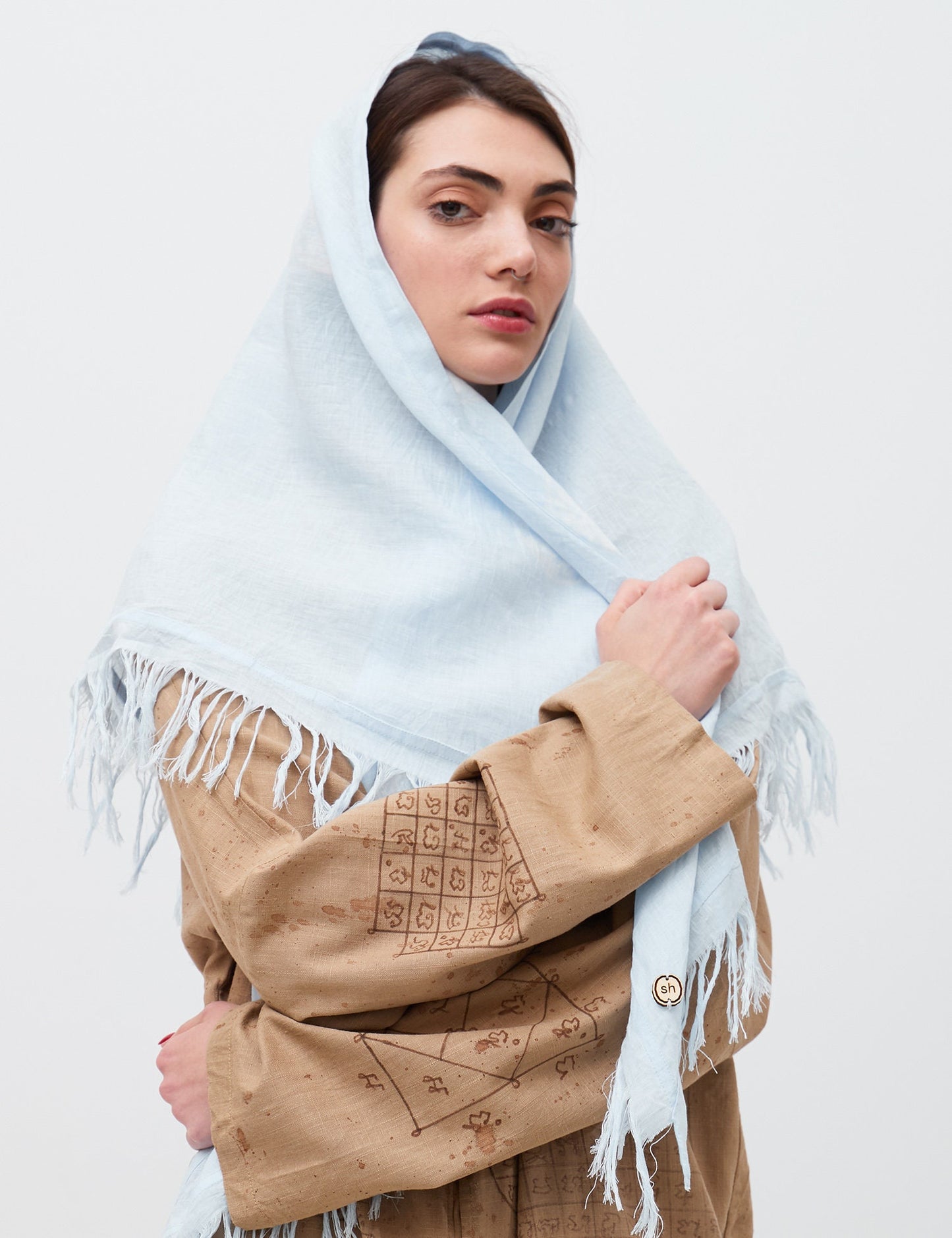 Blue Linen Kerchief