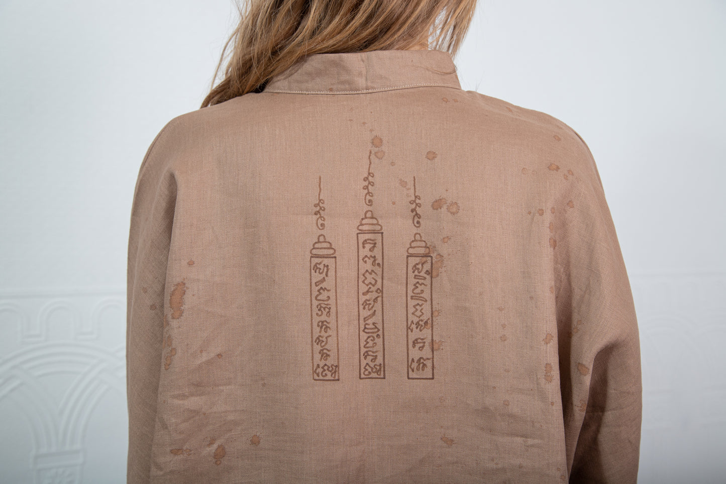 Oversize shirt with sacred symbols Sak Yant