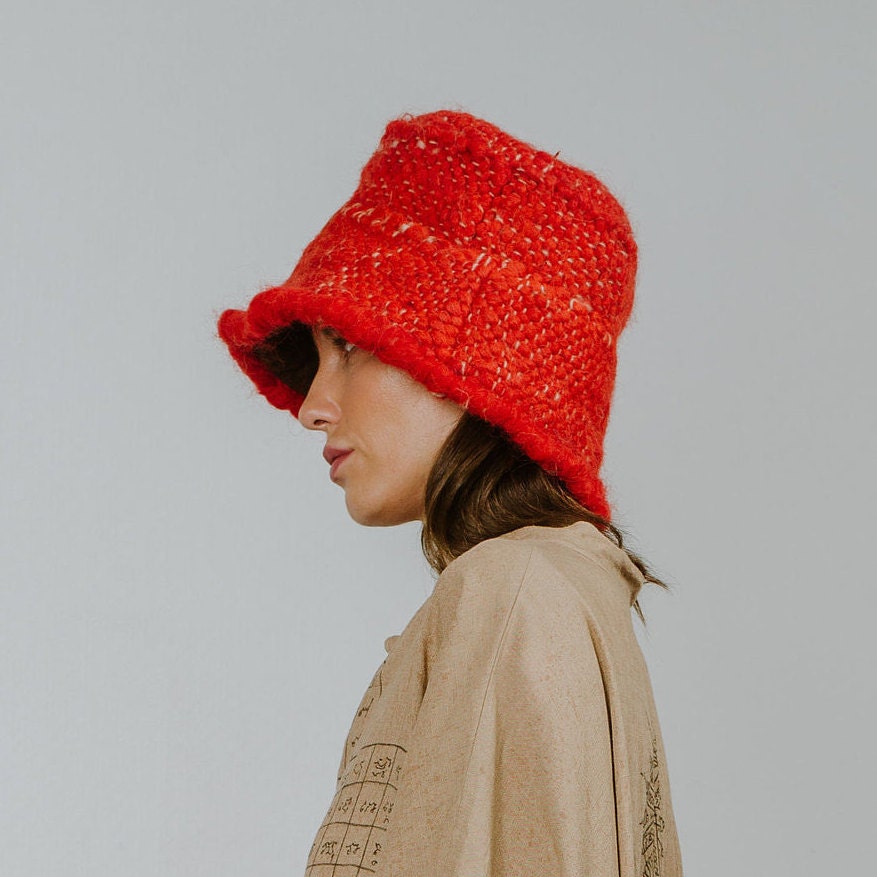 Red Wool Bucket Hat