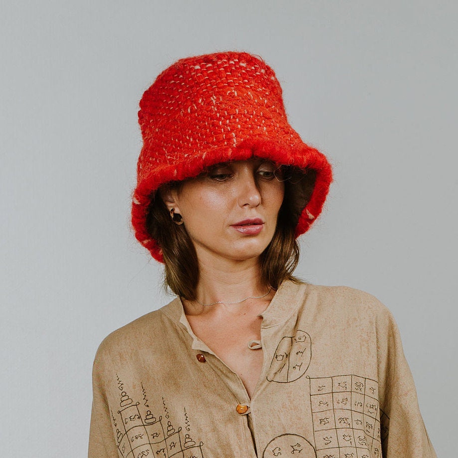 Red Wool Bucket Hat