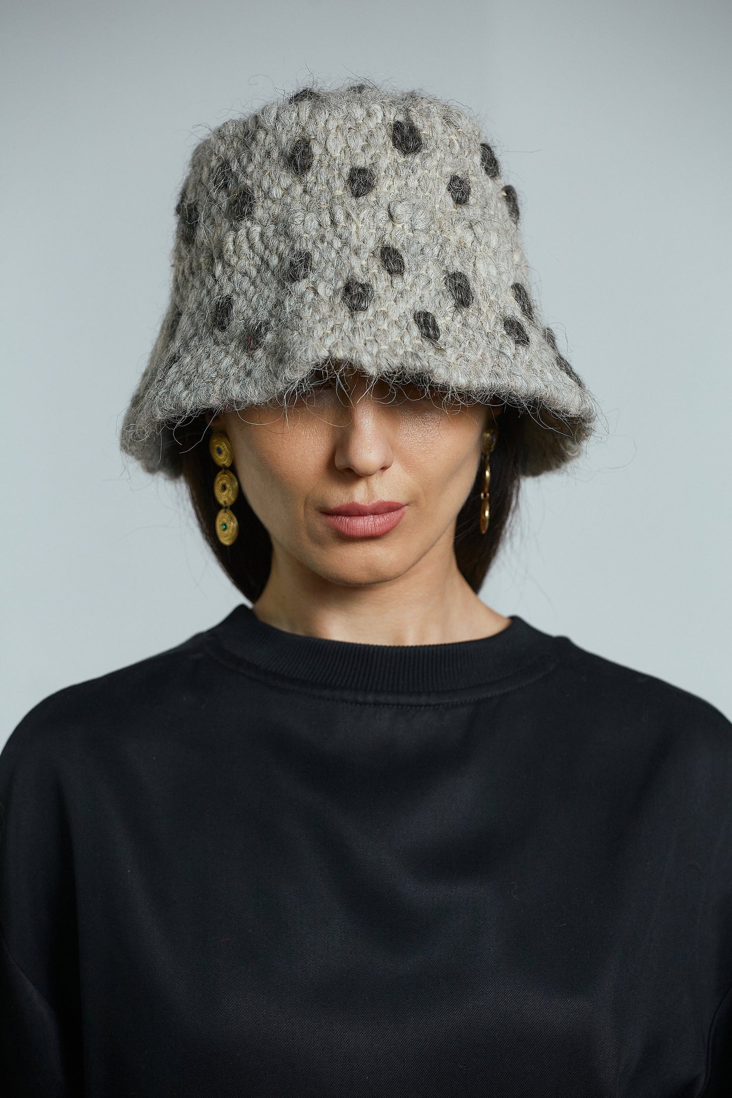 Polka Dots Wool Bucket Hat