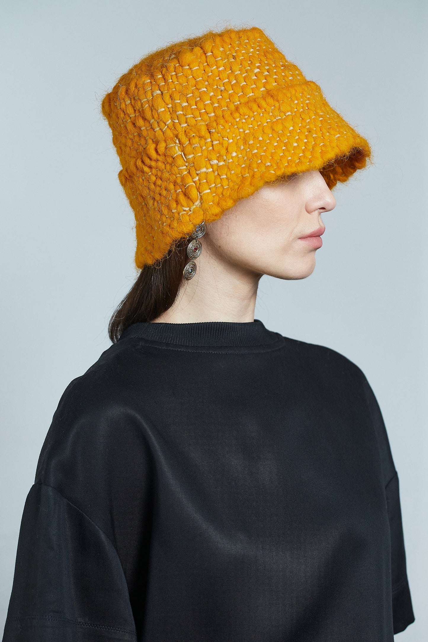 Orange Wool Bucket Hat