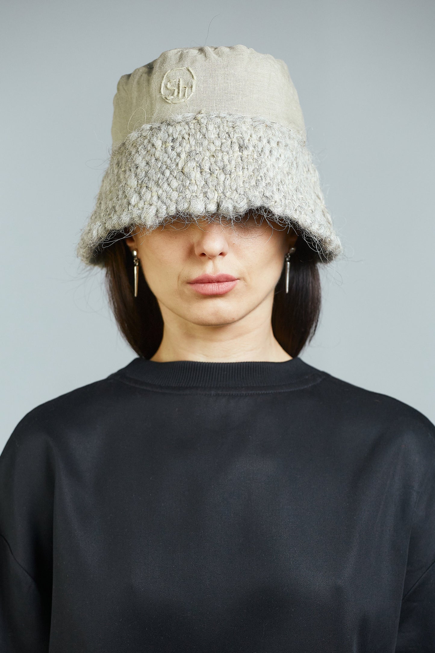 Grey Wool Bucket Hat