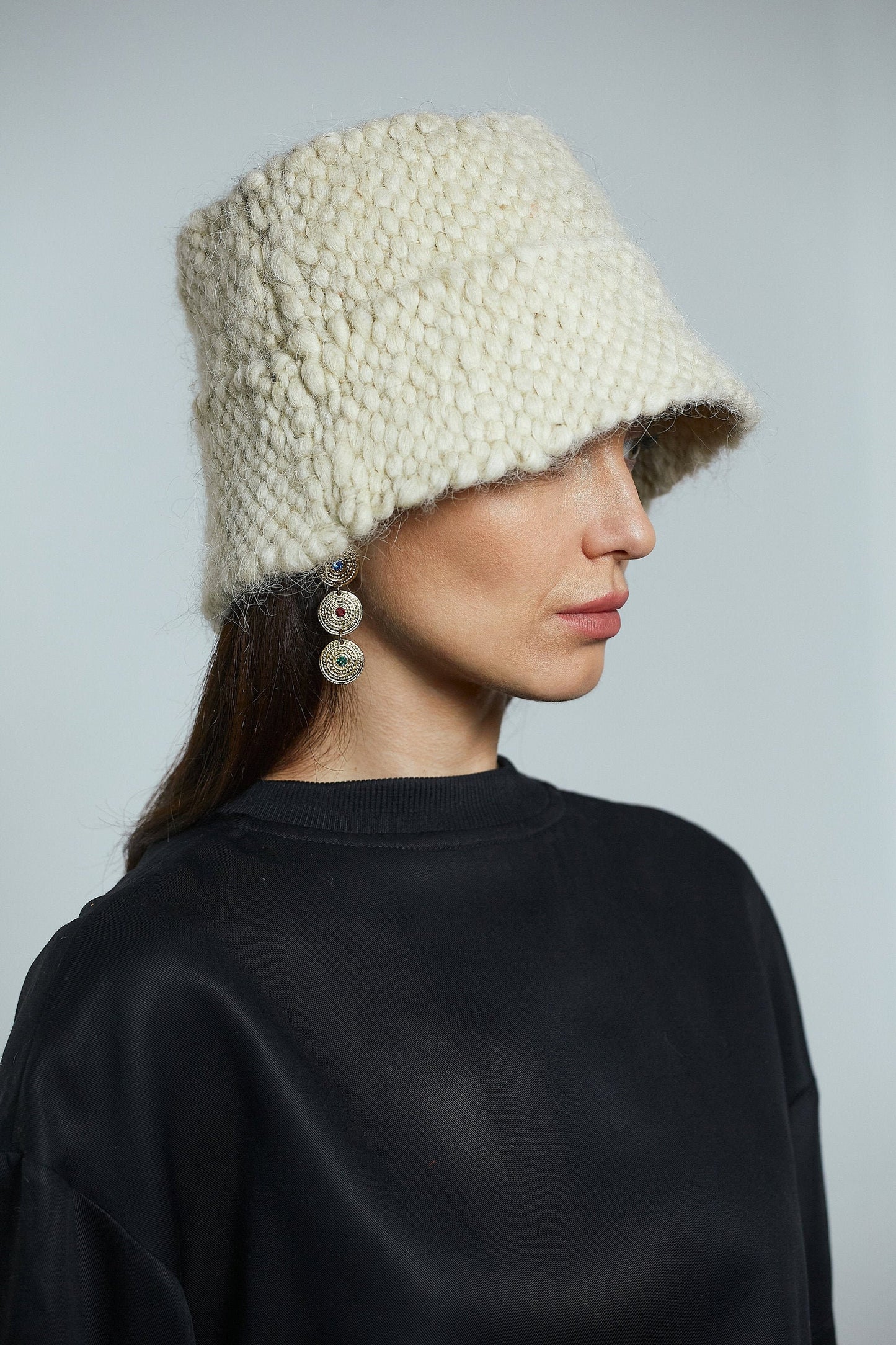 White Wool Bucket Hat