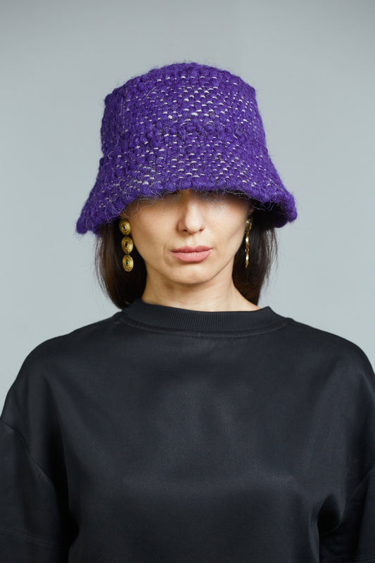 Violet Wool Bucket Hat