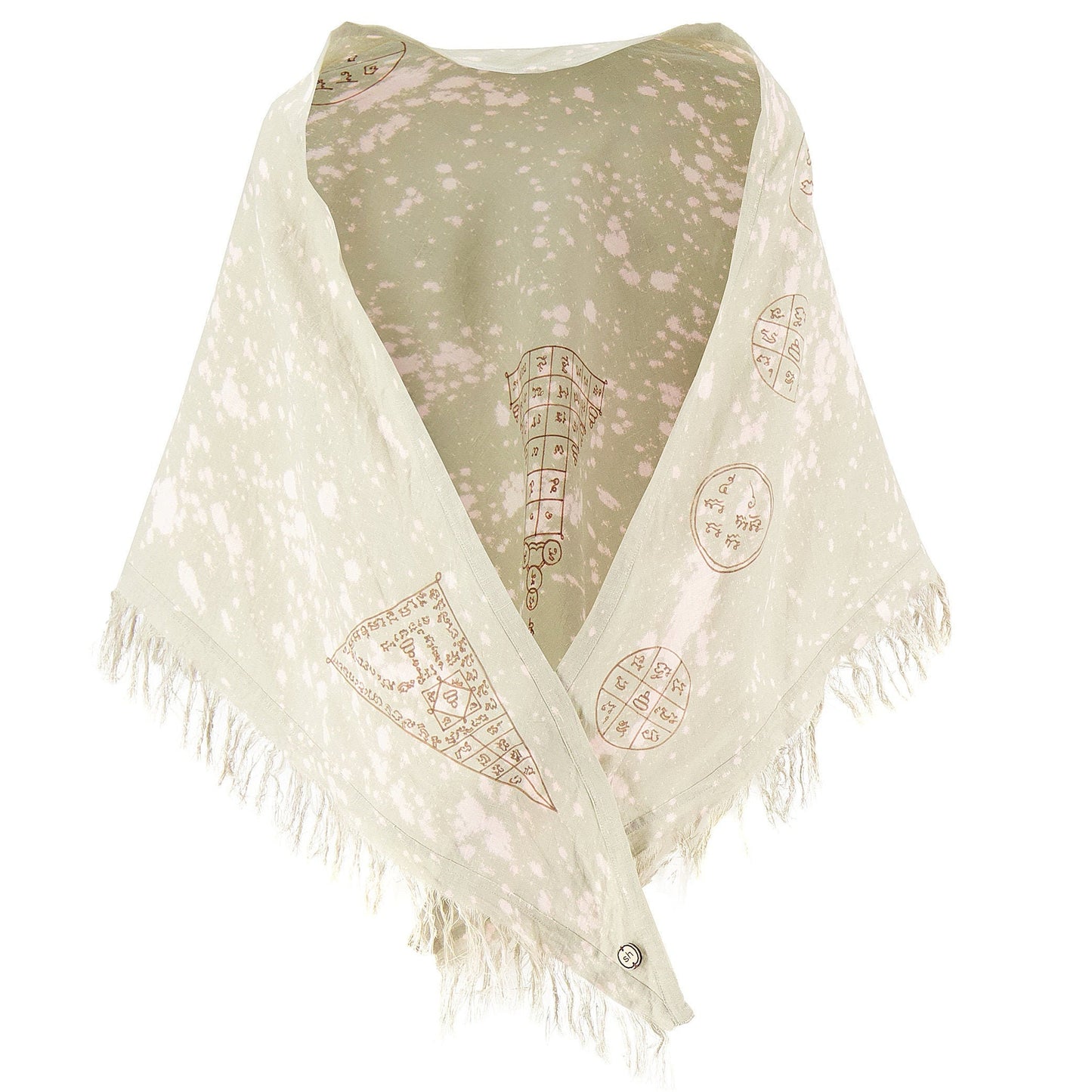 Linen hand-painted scarf