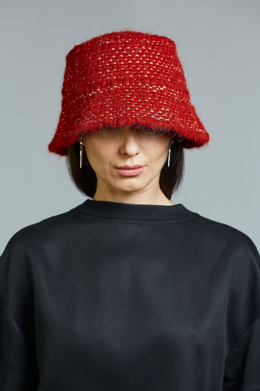 Red Wool Bucket Hat