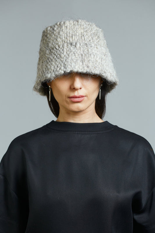 Grey Wool Bucket Hat