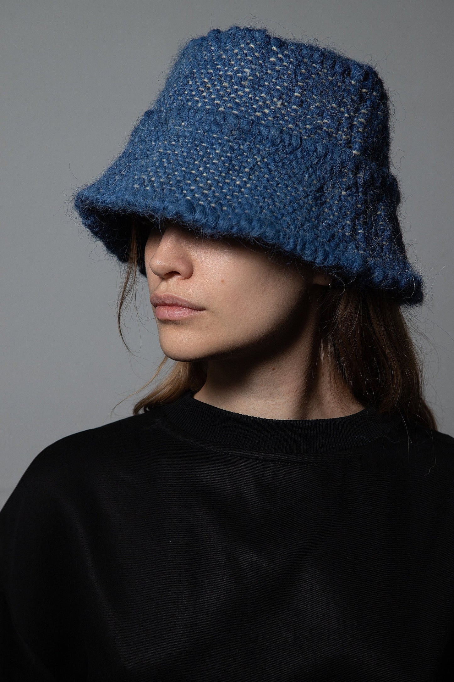 Blue Wool Bucket Hat