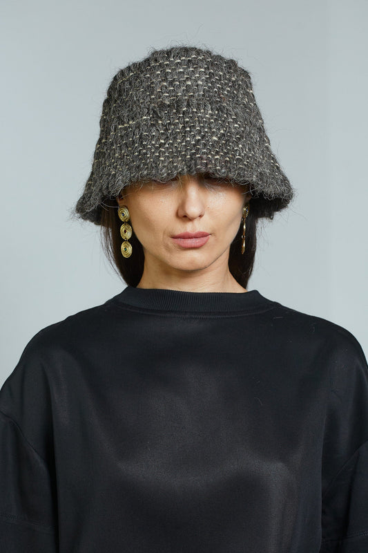 Dark Grey Wool Bucket Hat