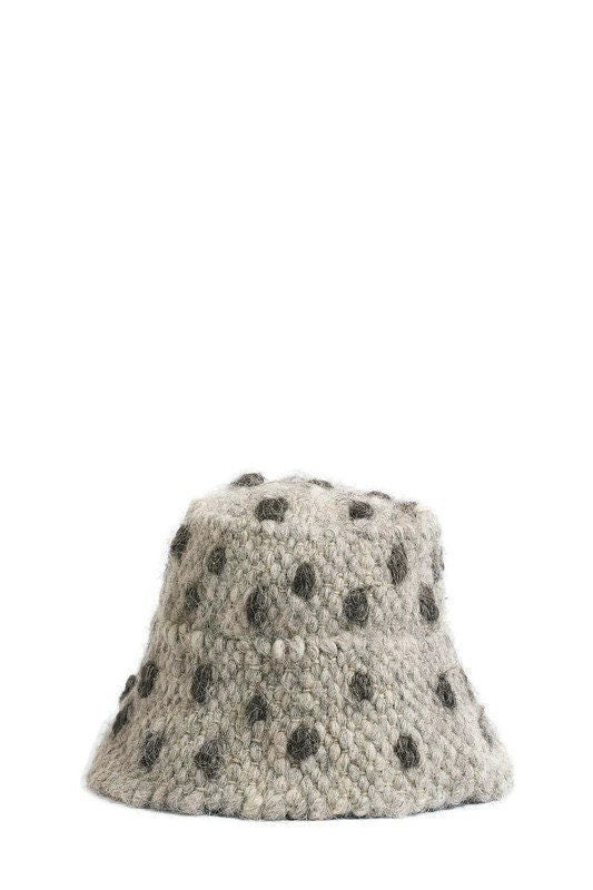 Polka Dots Wool Bucket Hat