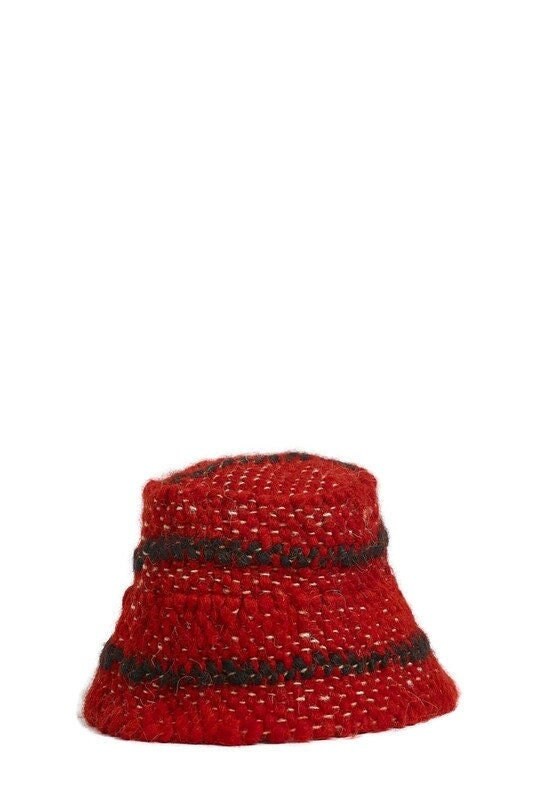 Black x Red Wool Bucket Hat