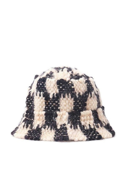Checkerboard Wool Bucket Hat